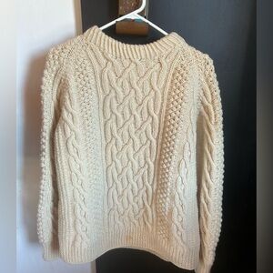 Vintage Cable Knit Wool Irish Fisherman Sweater Unisex Size M/L